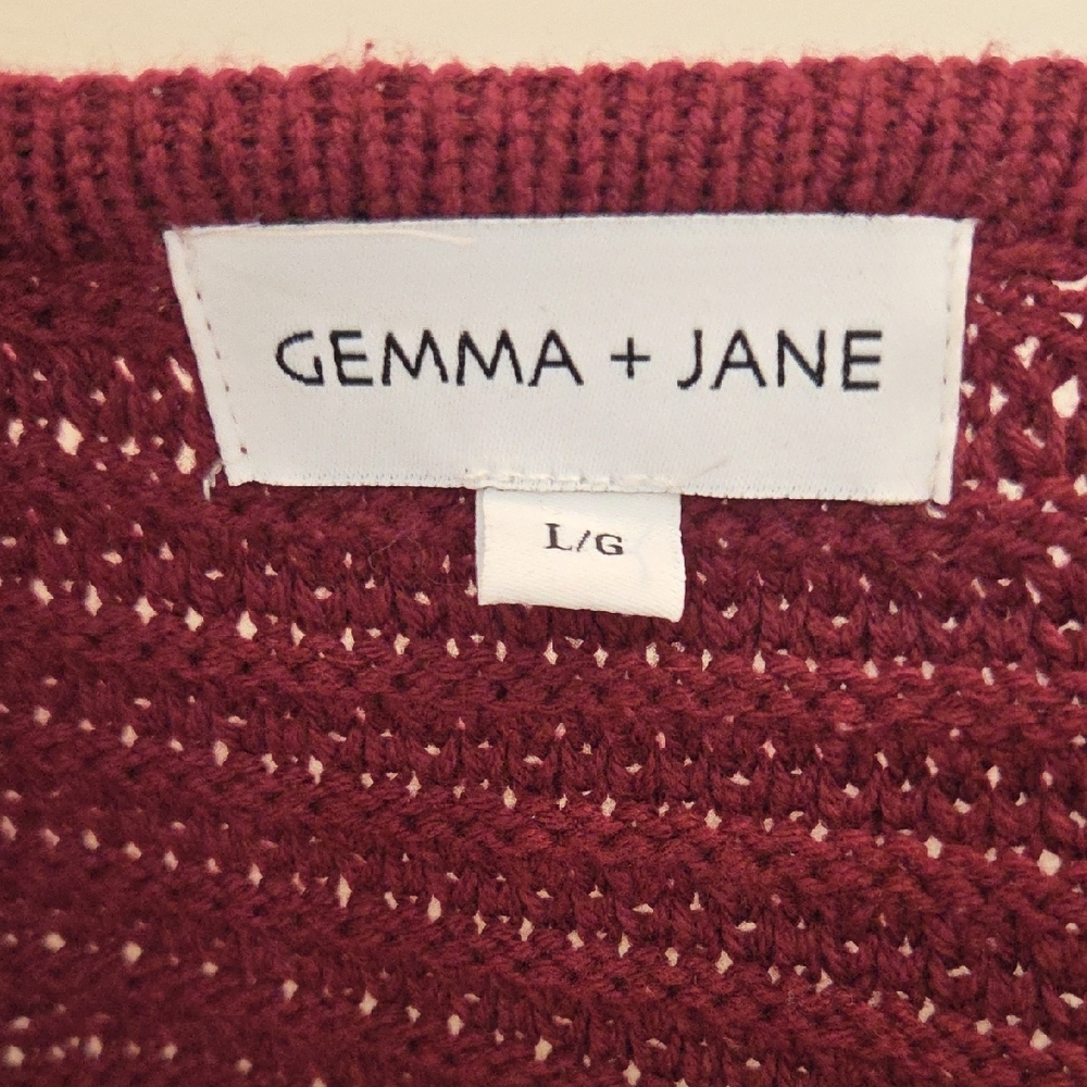 Women's Burgundy Cardigan Sweater - Picture 2 of 4
